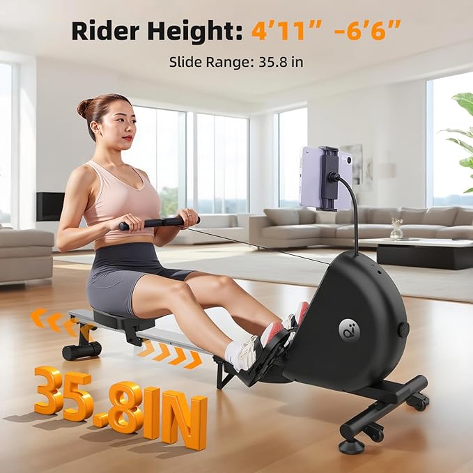 Rowing Machine for Home, Foldable Magnetic Rower - Image 3