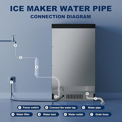 Ice Maker Countertop with Handle, 88lbs Per Day, Auto-Cleaning, Portable Sonic - Image 6