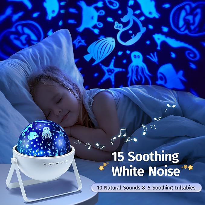 Star Projector for Kids Room, 15 Colors+Bluetooth Music Star Night Light - Image 2