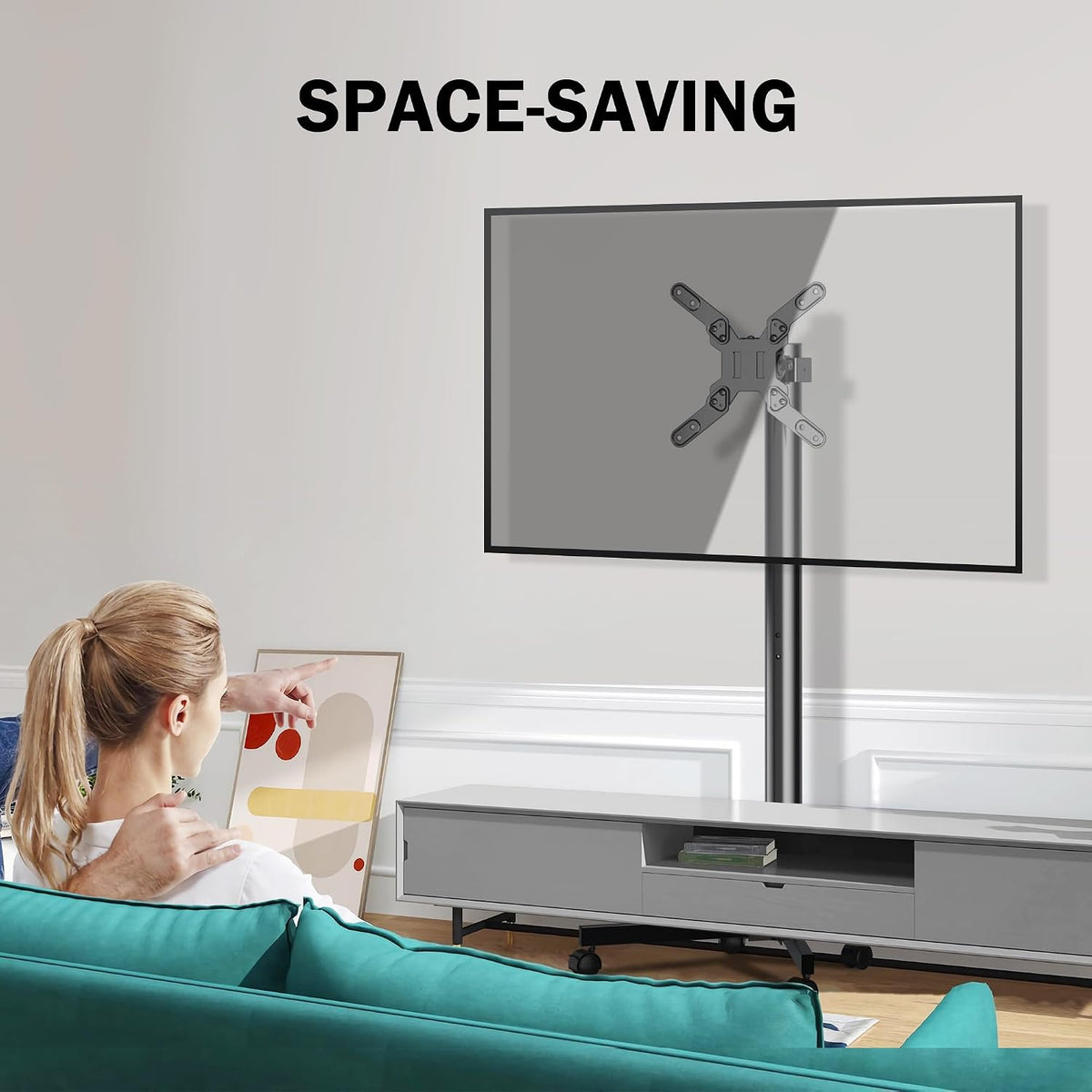XINLEI Mobile TV Carts, Rotating Rolling TV Stand on Wheels for 13-50" F...