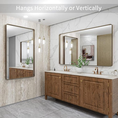 LOAAO 48”X32” Bronze Bathroom Mirrors - Image 4
