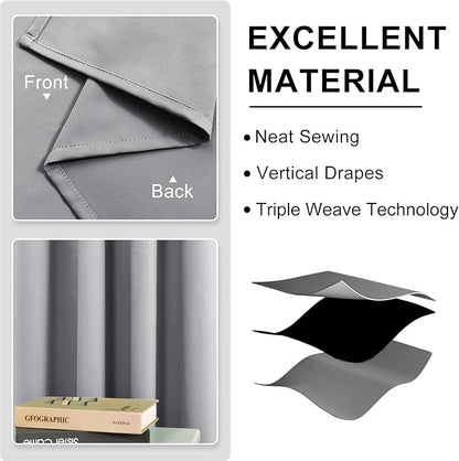 DWCN Blackout Curtains 84 Inches Long, 60 Wide Thermal Grommet Light Blocking - Image 5