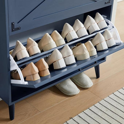 Shoe Storage Cabinet, Farmhouse Shoe Organizer - Image 7