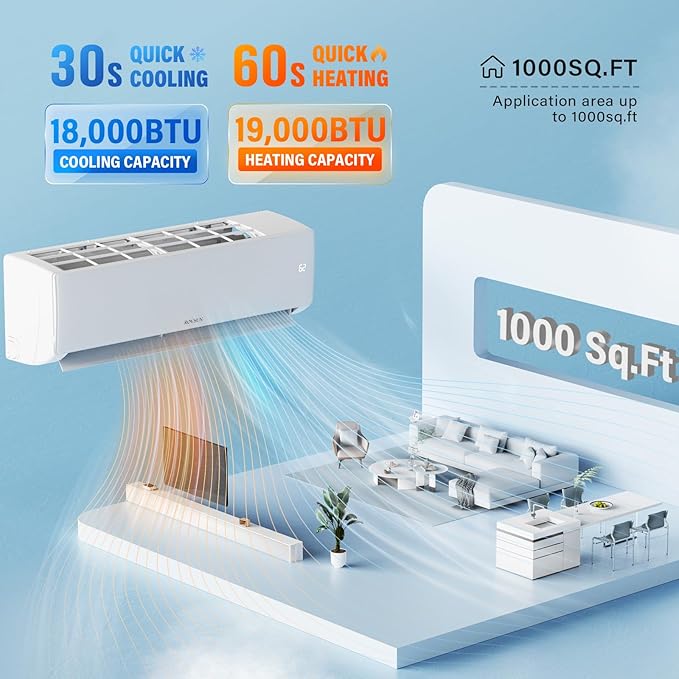ROVSUN 18000 BTU Wifi Enabled Mini Split Air Conditioner & Heater - Image 2