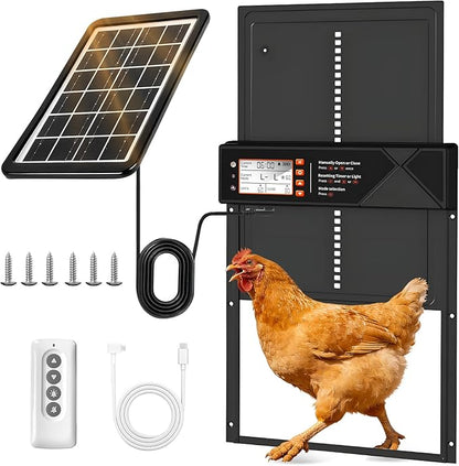 Automatic Chicken Coop Door Solar Powered, Aluminum Alloy Automatic Chicken Door by Unknown