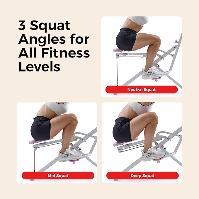 Sunny Health & Fitness Smart Row-N-Ride Glute & Leg Trainer, Foldable Squat - Image 4