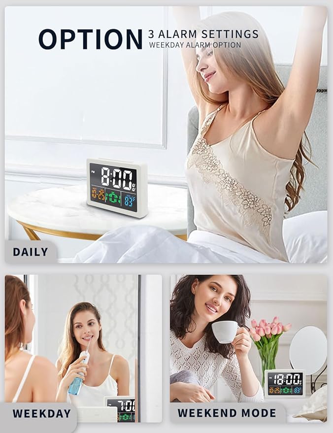 Digital Alarm Clock, with 5.5" Large LED Time Display, Adjustable Alarm Volume - Image 5