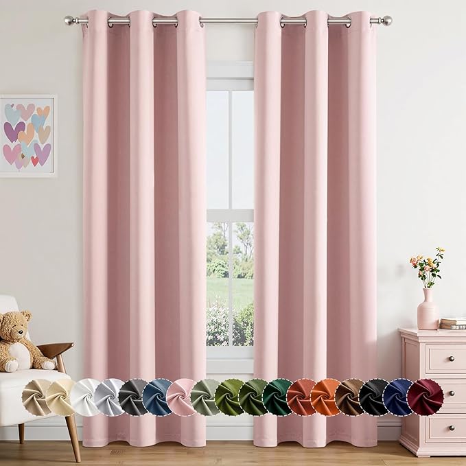 MIULEE Baby Pink Blackout Curtains by MIULEE