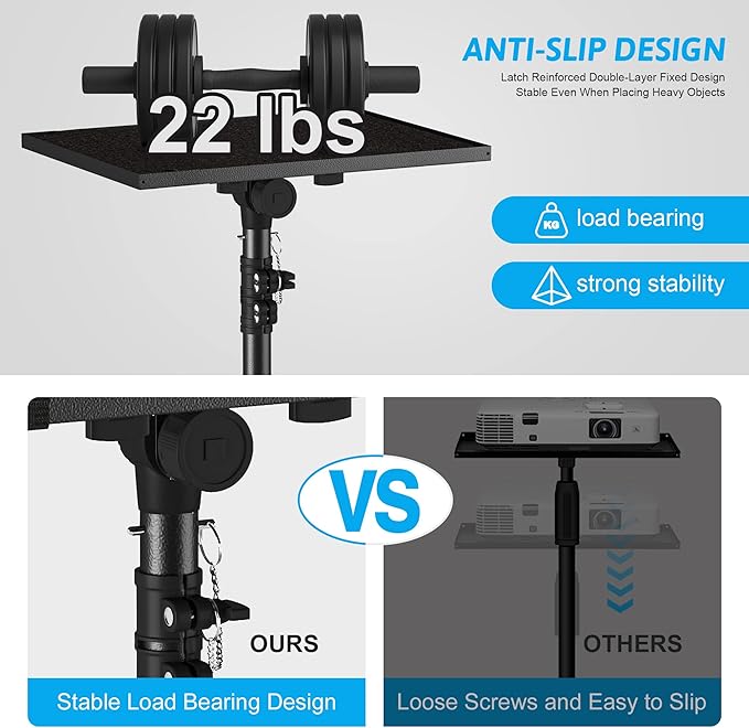 DECOSIS Projector Stand Tripod Adjustable, Laptop Height from 23.5 to 63.5 - Image 2