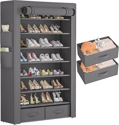 OYREL Shoe Rack Storage Cabinet 32 Pairs Organizer Shelf Tall by OYREL