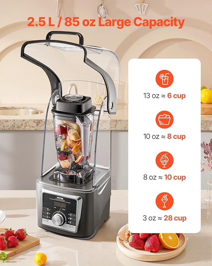 VEVOR Blender for Smoothies, 85 oz 1400W, Professional Blender - Image 4