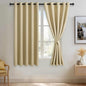 JIUZHEN Light Beige Blackout Curtains by JIUZHEN