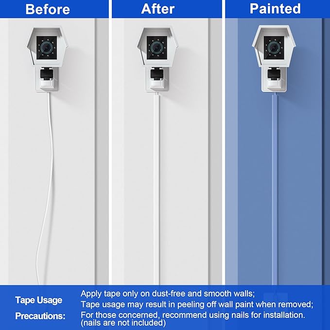 ZhiYo Cord Hider Wall for One Cord, 68in Cord Covers for Wires on Wall - Image 5