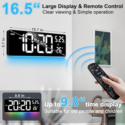 Xflyee 16.5" Digital Clock Large Display - Image 2