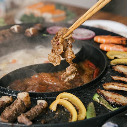 Food Party Hot Pot with Grill 2 in 1 Electric Smokeless Grill and Hotpot Pot - Image 8