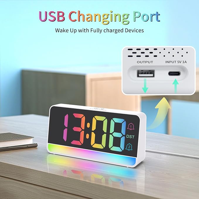 Alarm Clocks for Bedrooms, Digital Bedside Clock - Image 8