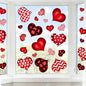 Valentines Day Window Clings: 6 Sheets Large Rustic Vintage Heart Window Decal Decorations, Farmhouse Red Black Valentine's Day Heart Stickers for Kids Home School Classroom Office Wedding