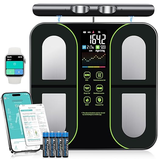 Digital Scales for Body Weight, 8-Electrode Smart Bathroom Weight Scale by Letron