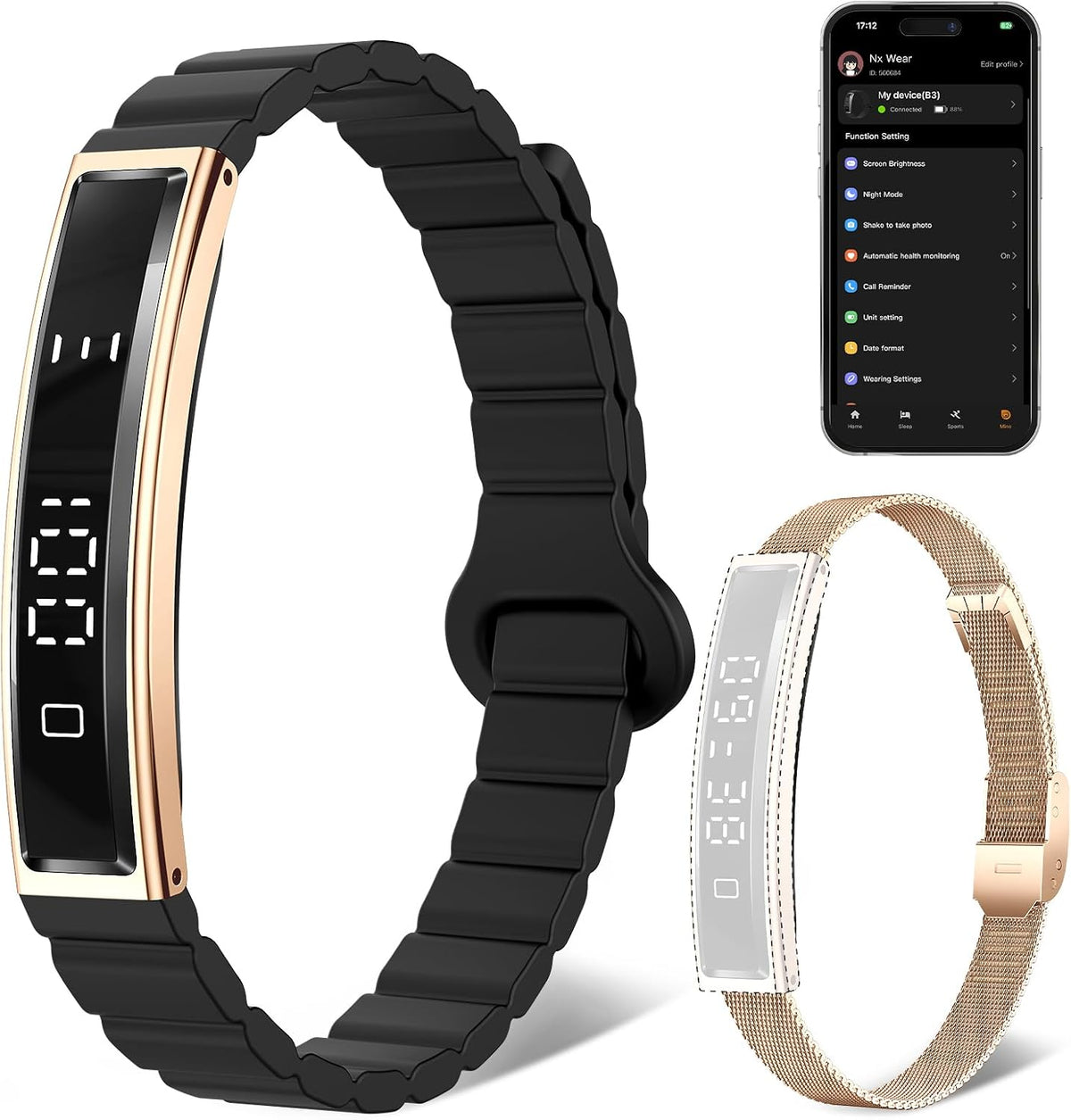 smart bracelet for women men fitness health tracker, main product view