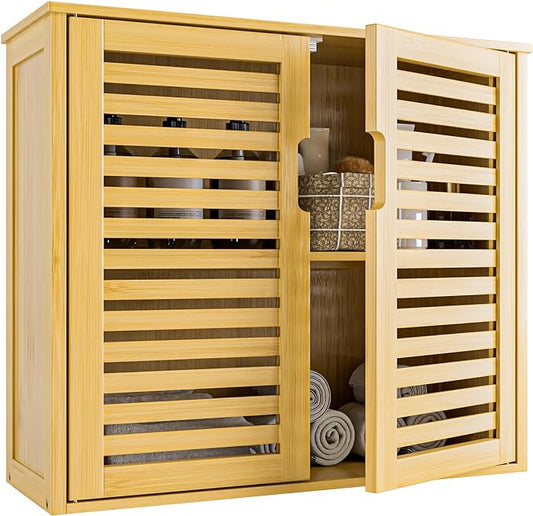 HITNET Bathroom Wall Cabinet, Medicine Cabinet Over The Toilet, Bamboo Hanging by HITNET