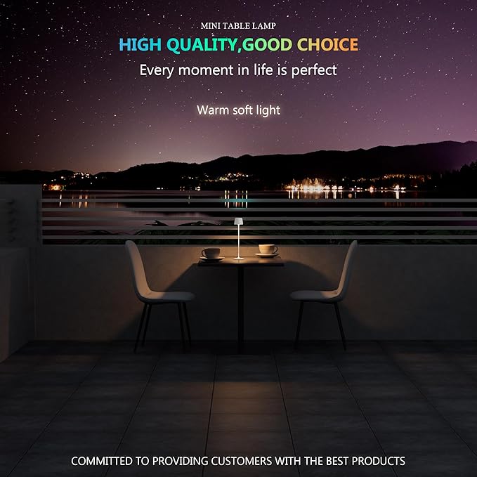 Compact Cordless Table Lamp, Rechargeable LED Night Light, Dual Light Source - Image 2