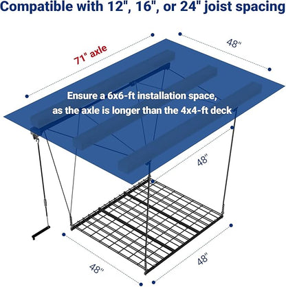 FLEXIMOUNTS Overhead Garage Storage Rack Lift, 4x4 Ft Heavy-Duty Garage Ceiling - Image 2