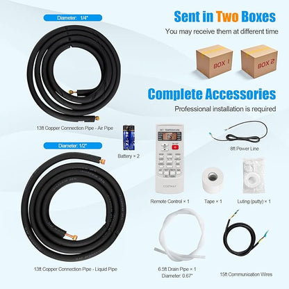RELAX4LIFE Mini Split Ac/Heating System, 12000 BTU Ductless Mini Split Air - Image 9