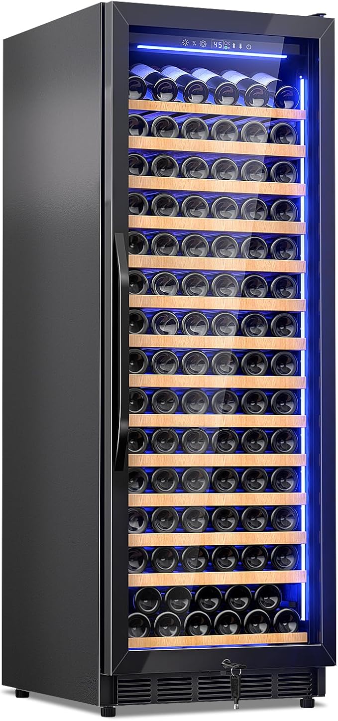 Wine Cooler-Wine Fridge with Safety Lock Freestanding/Built in 24 Inch Wide by Velivi