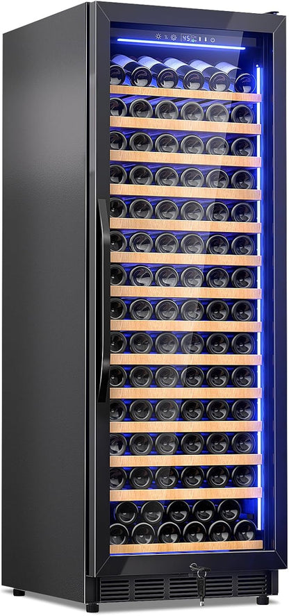 Wine Cooler-Wine Fridge with Safety Lock Freestanding/Built in 24 Inch Wide by Velivi