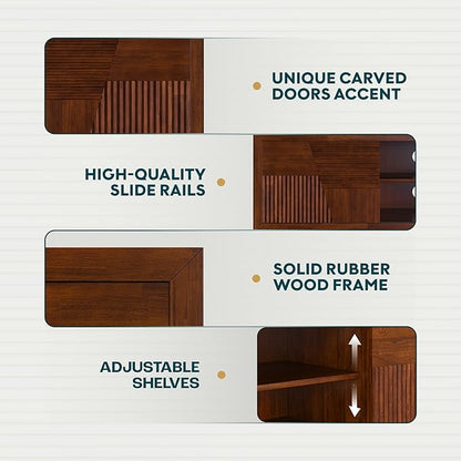 Trapeze TV Stand for Living Room – Wooden Media Console - Image 5