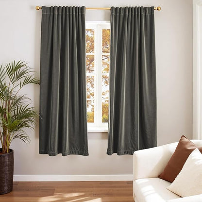 Lazzzy Velvet Blackout Curtains Thermal Insulated Room Window Drapes Super Soft by Lazzzy