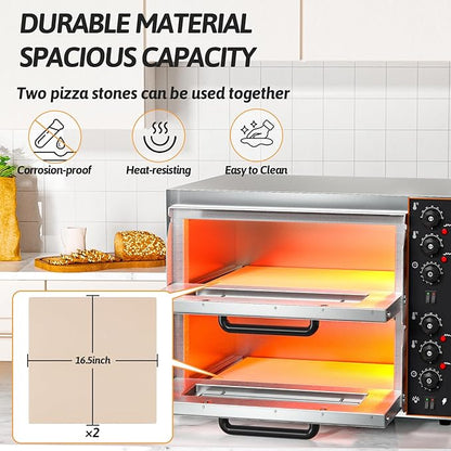 Shikha Commercial Countertop Pizza Oven 16 inch, Double-Layer Electric Pizza - Image 2