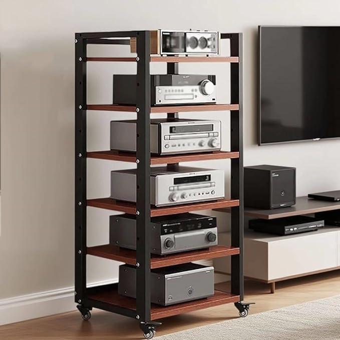 Dernoing 6 Tier Audio Rack Tower, CD Record Player Stereo Receiver AV Equipment by Dernoing