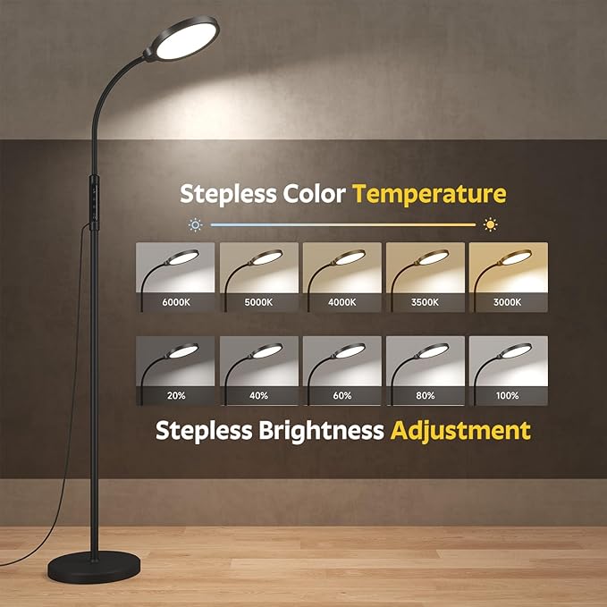 Morfone Light Therapy Lamp, 11000 Lux UV-Free Floor Sun Light Lamp - Image 4