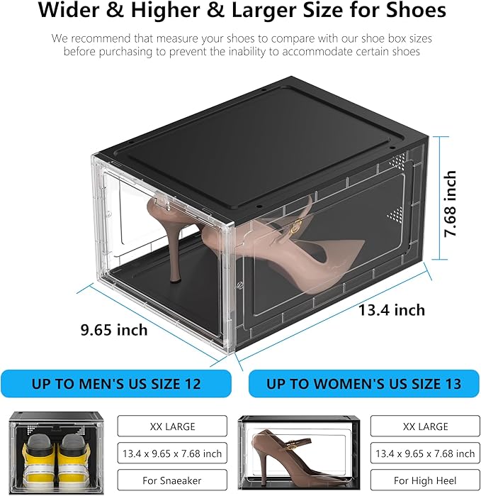 10 Pack Hard Sturdy Thickened Rigid XX Large Shoe Storage Organizer - Image 4