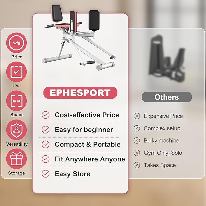 EPHESPORT Hip Abductor Machine for Home Gym – 2-Level Adjustable Glute & Thigh - Image 4