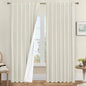 LAMIT 100% Blackout Linen Curtains 95 Inches Long, Living Room Farmhouse Drapes by LAMIT