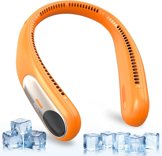 Portable Neck Fan, Personal Wearable Bladeless Fan, LED Display, 6000mAh USB by Unknown