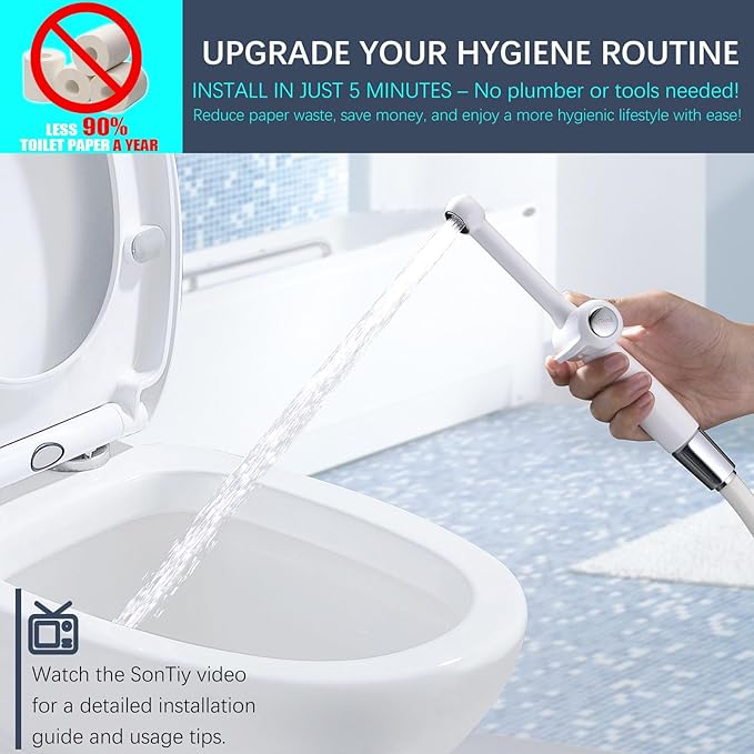 SonTiy Handheld Bidet Sprayer for Toilet, Adjustable Water Pressure Toilet Jet - Image 2
