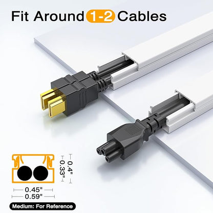Delamu 157in Cord Covers for Wires on Wall, Cord Hider for 1 Cord, Paintable - Image 2
