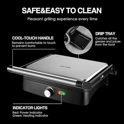 OSTBA Panini Press Grill with Adjustable Temperature, 4-Slice Indoor Grill - Image 5