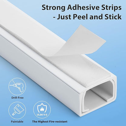 ZhiYo Cord Hider Wall for One Cord, 68in Cord Covers for Wires on Wall - Image 3