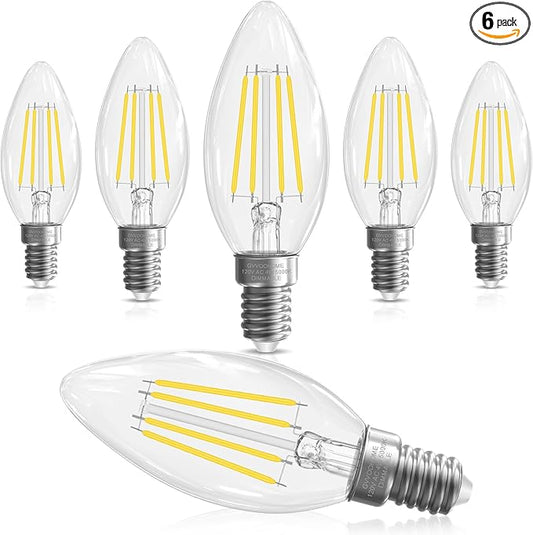 GvvooHome Candelabra Light Bulbs 40 watt Equivalent, E12 LED Bulb Dimmable by GvvooHome