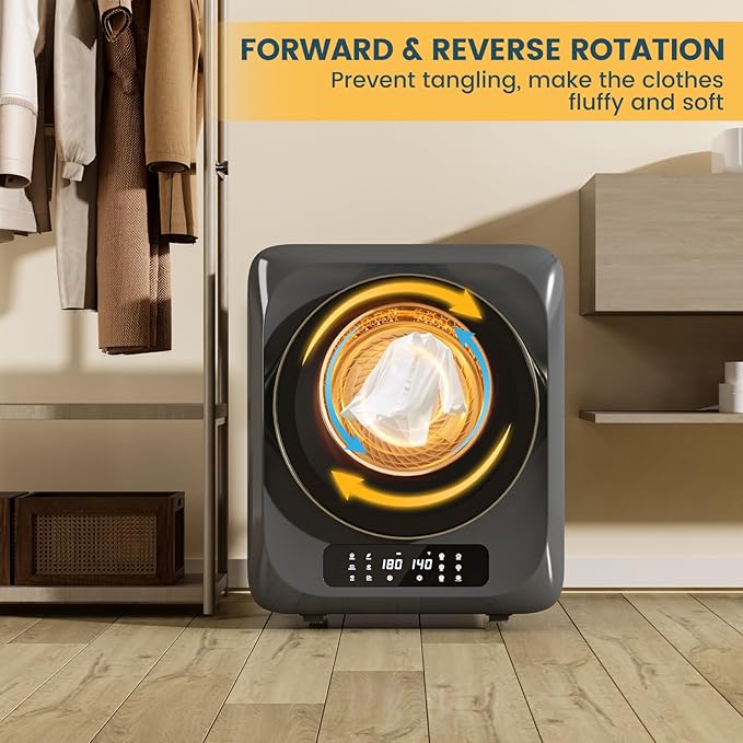 Zynkez 12Lbs Portable Clothes Dryer, 850W Compact Laundry Dryer - Image 5
