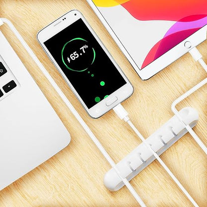 Apromisith USB Cable Organizer Clips Cord Holder, 10 Packs White Self Adhesive - Image 3