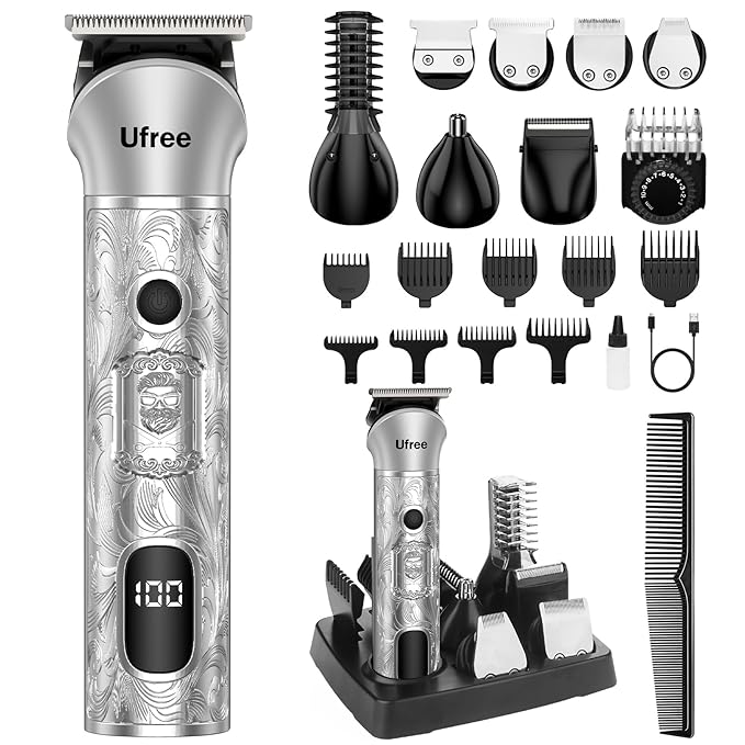 Ufree Beard Trimmer for Men, 7 in 1 Electric Shavers Razor, Cordless Hair by Ufree