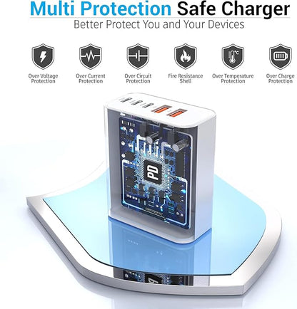 USB C Charger Block, 60W 5 Ports USBC Wall Charger Plug Fast Charging, iPhone - Image 2