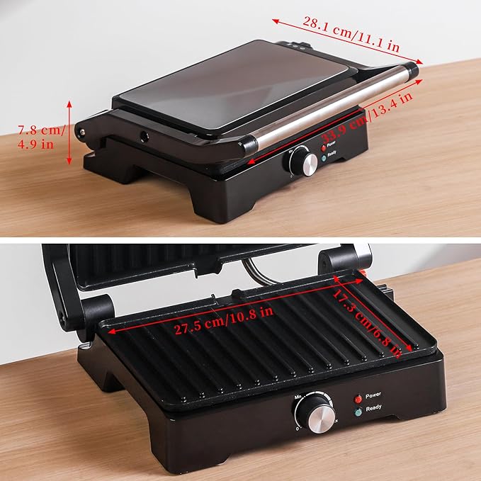 Panini Press Grill Sandwich Maker, Large Electric 3 in 1 Panini Sandwich Maker - Image 4