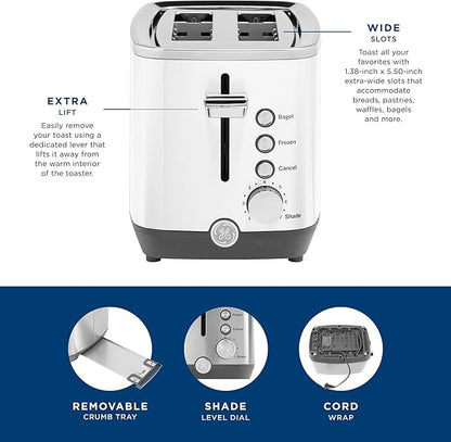 GE 2 Slice Toaster, Extra Wide Slots - Image 5
