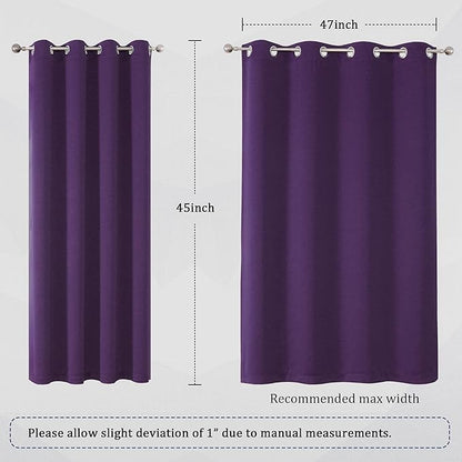 DUALIFE Dark Purple Blackout Curtain Panels - Image 6